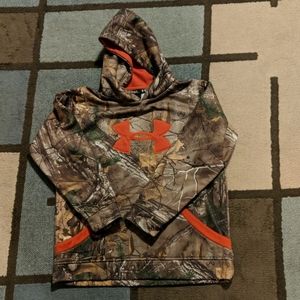 Under Armour youth hoodie camo and orange youth L